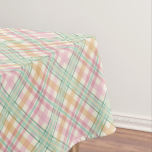  mint roze pastels tartan plaid tafelkleed