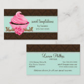 Mint-roze perskoeken visitekaartje (Voorkant / Achterkant)