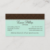 Mint-roze perskoeken visitekaartje (Achterkant)