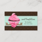Mint-roze perskoeken visitekaartje (Voorkant)