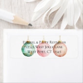 Mint Roze Rose Gouden Kerst Ornamenten Etiket (Insitu)