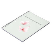 Mint Roze Vlinders Schoonheid Is In Notitieboek (Linkerzijde)