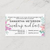 Mint roze waterverf bouquet gift kortingskaartje (Achterkant)