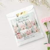 Mint Roze Waterverf Winter Sprookje Baby shower Bedankzakje (Gezegeld)