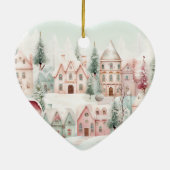 Mint Roze Waterverf Winter Sprookje Baby shower Keramisch Ornament (Achterkant)