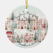 Mint Roze Waterverf Winter Sprookje Baby shower Keramisch Ornament (Voorkant)