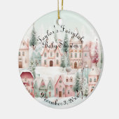 Mint Roze Waterverf Winter Sprookje Baby shower Keramisch Ornament (Links)