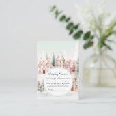 Mint Roze Winter Fairytale Display Douche Informatiekaartje (Staand voorkant)