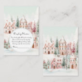 Mint Roze Winter Fairytale Display Douche Informatiekaartje (Voorkant / Achterkant)