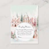 Mint Roze Winter Fairytale Display Douche Informatiekaartje (Voorkant)
