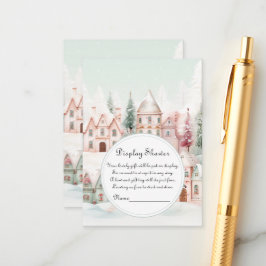 Mint Roze Winter Fairytale Display Douche Informatiekaartje