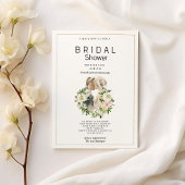 Mint roze wit bloemenpaar foto Vrijgezellenfeest Kaart