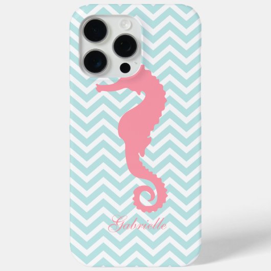 Mint & roze zeepaardje Case-Mate iPhone case (Achterkant)