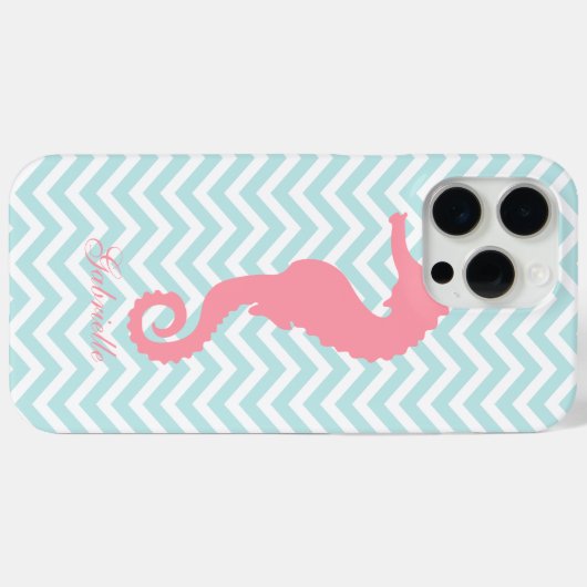 Mint & roze zeepaardje Case-Mate iPhone case (Achterkant (horizontaal))