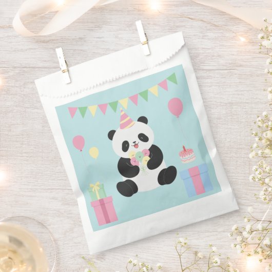 Mint & Roze zoete Panda ontwerp Bedankzakje (Geknipt)