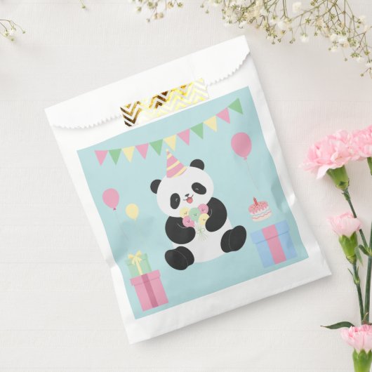 Mint & Roze zoete Panda ontwerp Bedankzakje (Gezegeld)