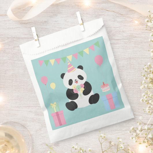 Mint & Roze zoete Panda ontwerp Bedankzakje (Geknipt)