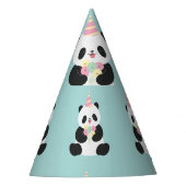 Mint & Roze zoete Panda ontwerp Feesthoedjes (Voorkant)