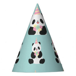 Mint & Roze zoete Panda ontwerp Feesthoedjes