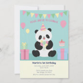 Mint & Roze zoete Panda ontwerp Kaart (Voorkant)