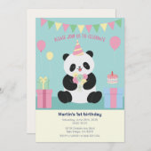 Mint & Roze zoete Panda ontwerp Kaart (Voorkant / Achterkant)