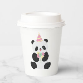 Mint & Roze zoete Panda ontwerp Papieren Bekers