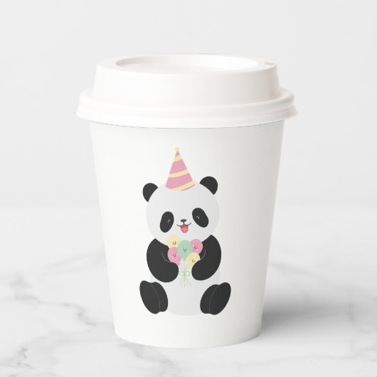 Mint & Roze zoete Panda ontwerp Papieren Bekers (Voorkant)