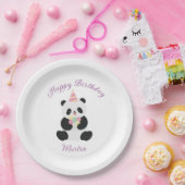 Mint & Roze zoete Panda ontwerp Papieren Bordje (Feest)