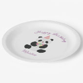 Mint & Roze zoete Panda ontwerp Papieren Bordje (Gekanteld)