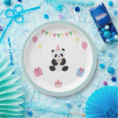 Mint & Roze zoete Panda ontwerp Papieren Bordje (Feest)