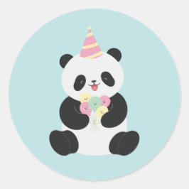 Mint & Roze zoete Panda ontwerp Ronde Sticker