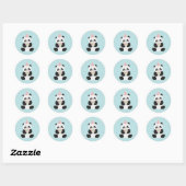 Mint & Roze zoete Panda ontwerp Ronde Sticker (Vel)