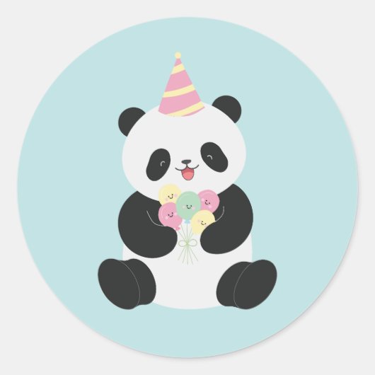 Mint & Roze zoete Panda ontwerp Ronde Sticker (Voorkant)