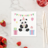 Mint & Roze zoete Panda ontwerp Servet (Insitu)