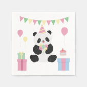 Mint & Roze zoete Panda ontwerp Servet (Voorkant)