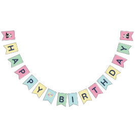 Mint & Roze zoete Panda ontwerp Vlaggetjes