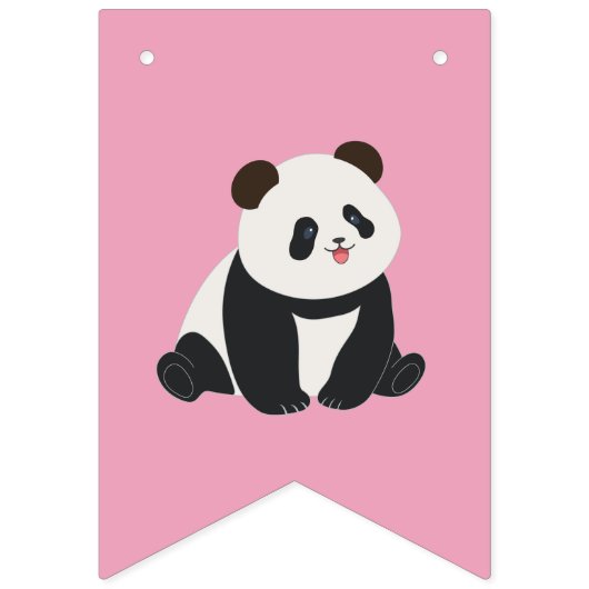 Mint & Roze zoete Panda ontwerp Vlaggetjes (Eerste vlag)