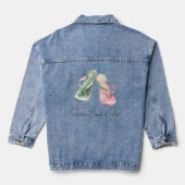 Mint roze zonneschijn strand Teenslippers Denim Jacket (Achterkant)