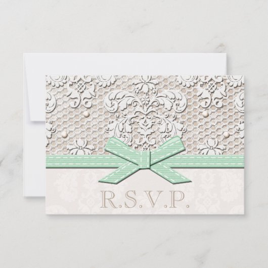 Mint RSVP-kaarten voor bruiloft RSVP Kaartje (Voorkant)