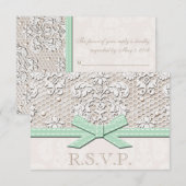 Mint RSVP-kaarten voor bruiloft RSVP Kaartje (Voorkant / Achterkant)