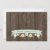 MINT RUSTIC FLORAL BOHO BABY SPRINKLE INVITATIE KAART (Achterkant)