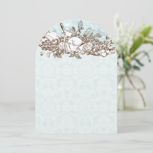 Mint Rustic Forest Vods Oak Tree Wedding Kaart