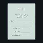Mint Rustic Monogram Krans Trouwen RSVP antwoord<br><div class="desc">Deze huwelijkssuite is perfect voor een rustige bruiloft met een moderne twist. Ze bevat een handgetekende kraan aan takken en het monogram van het paar met moderne en elegante typografie.</div>