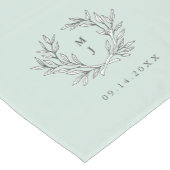 Mint Rustic Monogram Wreath ReceptionTable Runner Korte Tafelloper (Hoek)