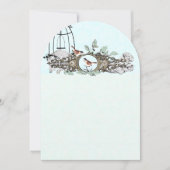 Mint Rustic Romantic Love Bird Birdcage Kaart (Voorkant)