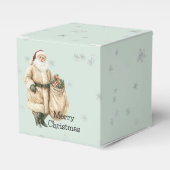 Mint Rustic Santa Christmas Bedankdoosjes (Voorkant Zijde)