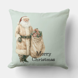 Mint Rustic Santa Christmas Kussen