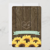 MINT RUSTIC SUNFLOWER BRIDAL SHOWER INVITATION KAART (Achterkant)
