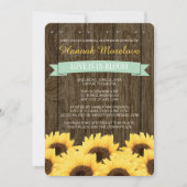 MINT RUSTIC SUNFLOWER BRIDAL SHOWER INVITATION KAART (Voorkant)