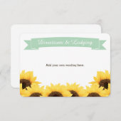 MINT RUSTIC SUNFLOWER ENCLOSURE INSERT INFORMATIEKAARTJE (Voorkant / Achterkant)